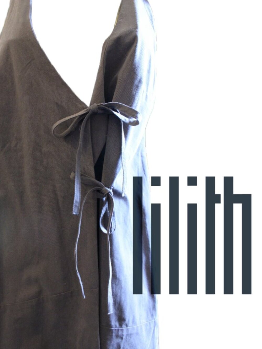 Lilith - Gray Asymmetrical Long Tie Wrap, Vest Size Large